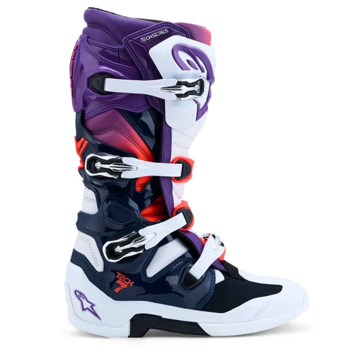 Alpinestars Tech 7 Boots - Purple/White/Dark Blue/Red Fluo — Motorcycle Gear (image 2 of 7)