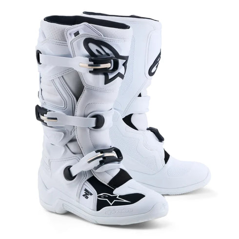 Alpinestars Youth Tech 7S Boots - White — Motorcycle Gear (image 1 of 7)