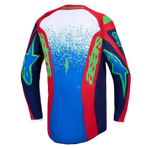 Alpinestars 2027 Fluid Drag Jersey - Blue/Navy/Fire Red/White