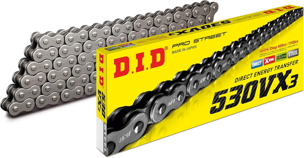 DID 530VX3 120 Link X-Ring Chain - Steel Rivet