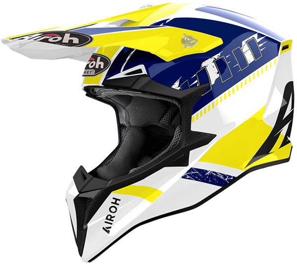 Airoh 2024 Wraaap Feel Helmet - Yellow/Blue Gloss