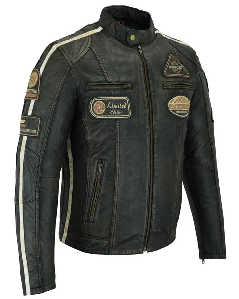 Nexo Cafe Racers Leather Jacket - Brown Wax