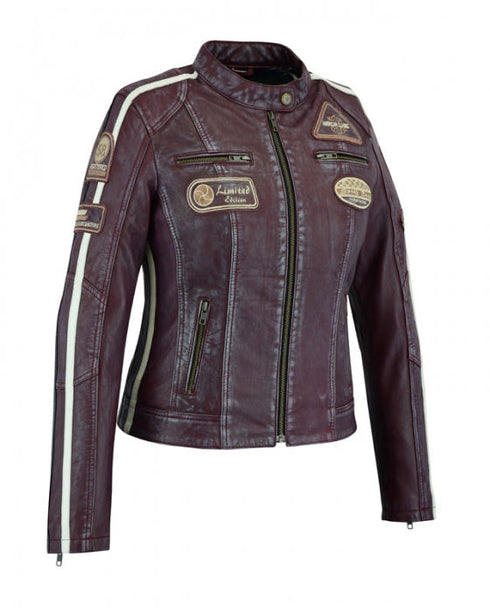 Nexo Sports Ladies Cafe Racer Jacket - Wine — Motorcycle Gear (image 1 of 2)