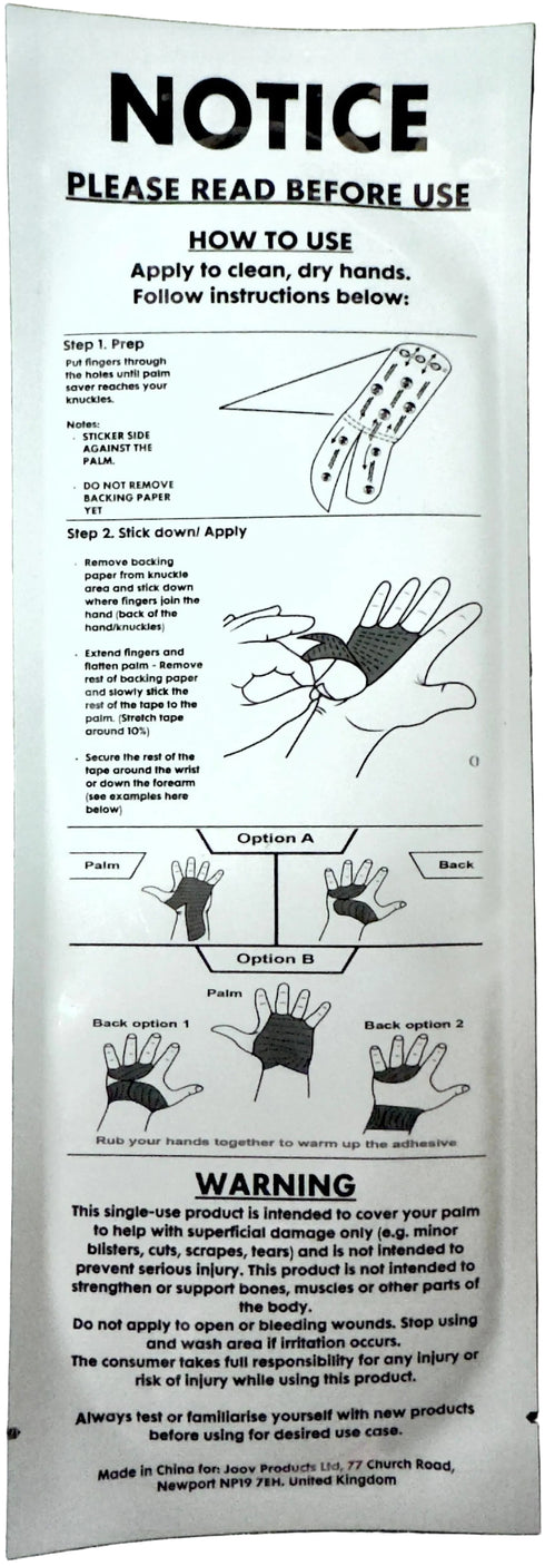 Joov K-Tape Palm Protectors - Blister & Callus Protection (1 Pair/2 Individual Palm Protectors)