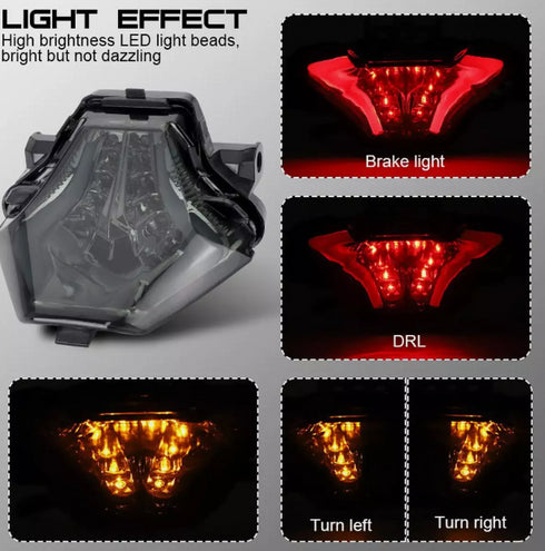 SBK Accessories Integrated Tail Light - Yamaha R25/R3 MT 03/07/25 FZ07 Smoke