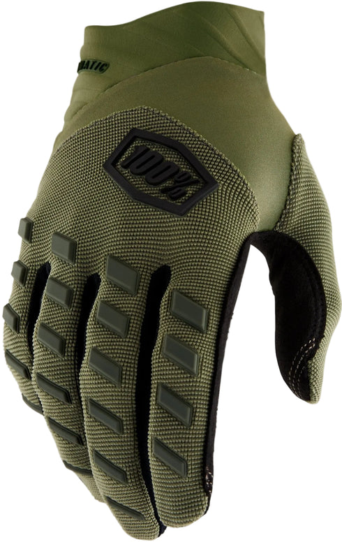 100% Airmatic Moto Gloves - Army Green