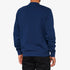100% Icon Pull-Over Crewneck Fleece Sweat Shirt - Navy