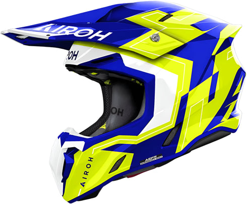 Airoh 2024 Twist 3 Dizzy Helmet - Blue/Yellow Gloss