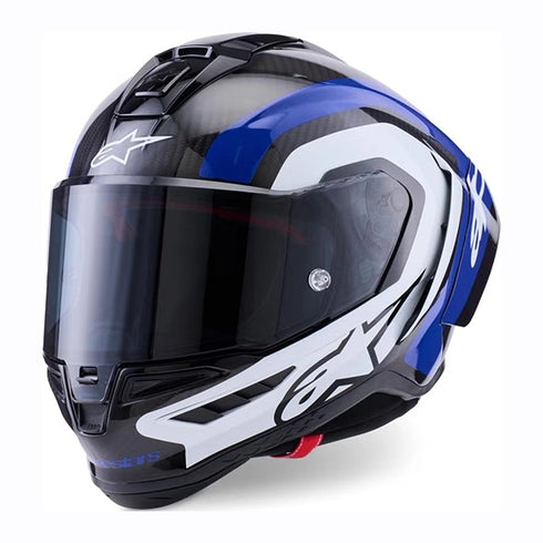 Alpinestars Supertech R10 Arius Helmet - Black/White/Blue Gloss (ECE06/DOT)