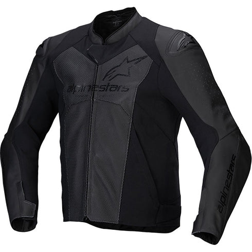 Alpinestars Faster v3 Airflow Leather Jacket - Black/Black