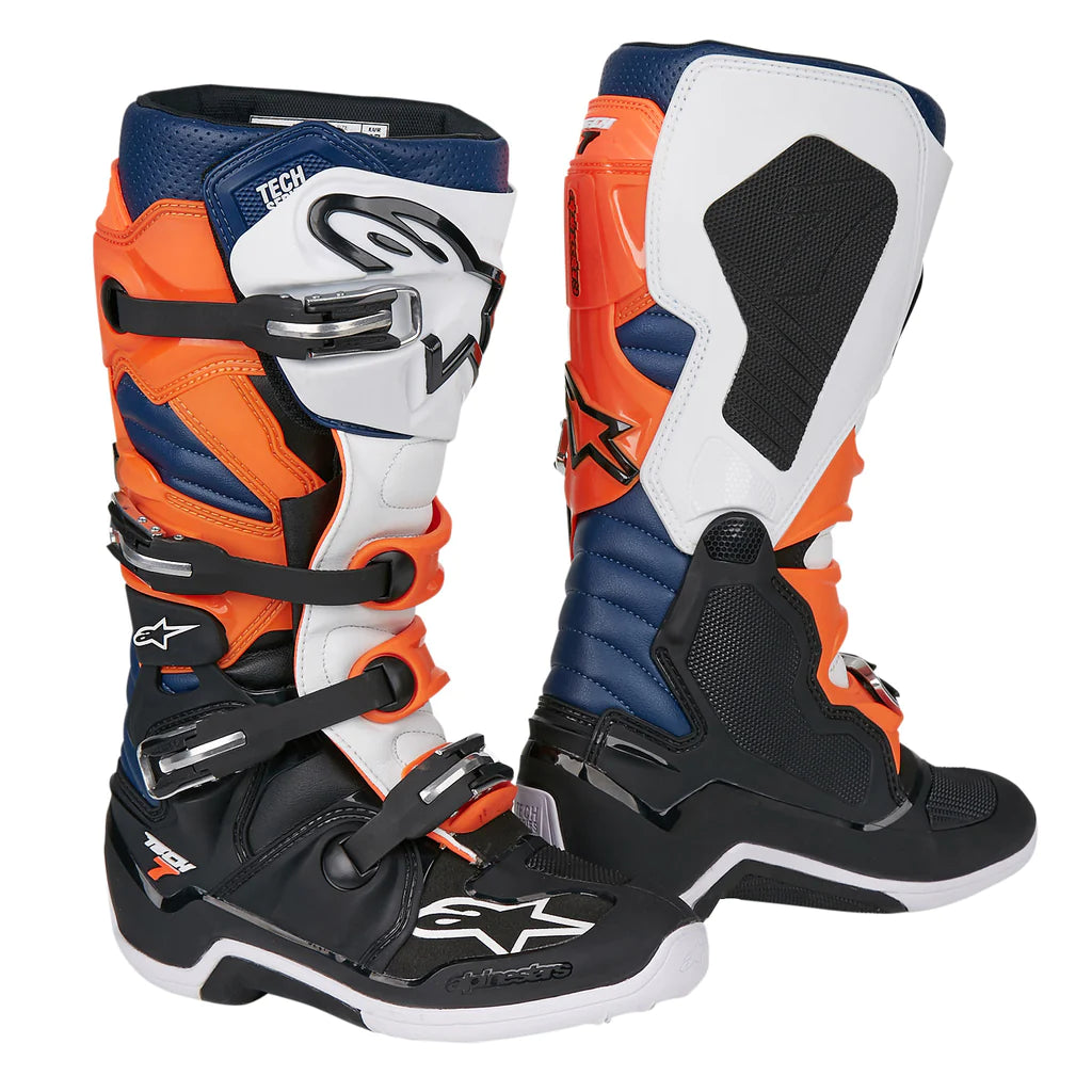 Alpinestars Tech 7 Boots - Black/Orange/White/Blue – Bike Kings
