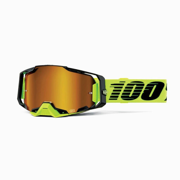 100% Armega Goggle - Neon Yellow Gold Mirror Lens