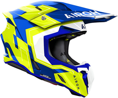 Airoh Twist 3 Dizzy Helmet - Blue/Yellow Gloss