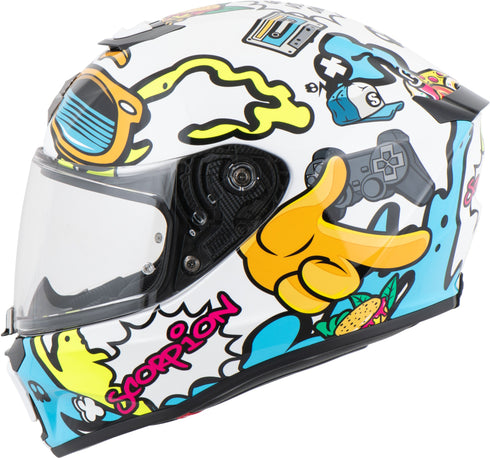 Scorpion Youth EXO-JNR Air Fun Helmet - White/Blue — Motorcycle Helmets (image 3 of 8)