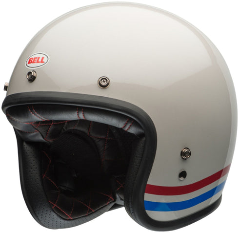 Bell 2022 Custom 500 Helmet - Stripes Pearl White
