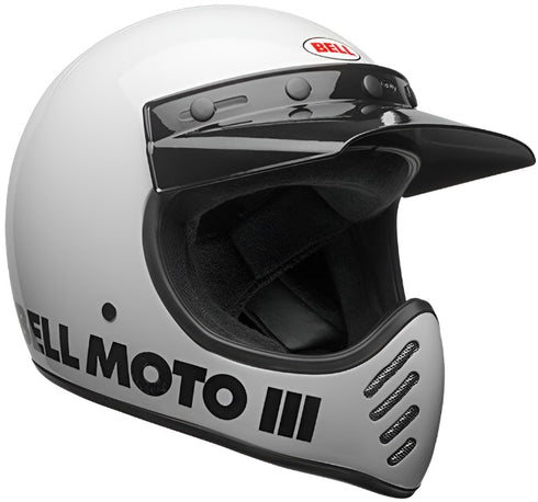 Bell Moto-3 Classic Helmet - White Gloss (ECE 20.06)