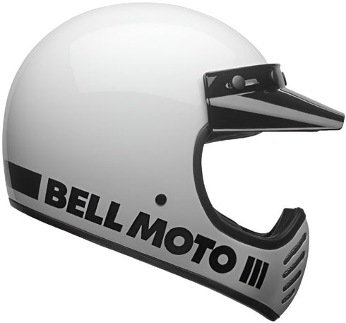 Bell Moto-3 Classic Helmet - White Gloss (ECE 20.06)