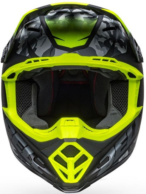 Bell Moto-9 MIPS Venom Helmet - Black Camo/Hi-Viz Yellow Matt
