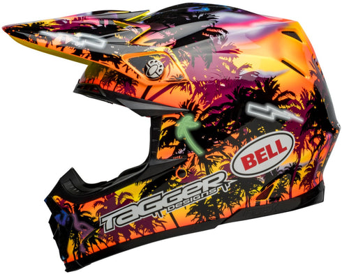 Bell 2023 Moto-9S Flex Tagger Tropical Fever Helmet - Yellow/Orange Gloss (ECE 22.06)