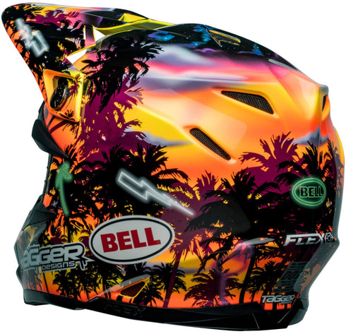 Bell 2023 Moto-9S Flex Tagger Tropical Fever Helmet - Yellow/Orange Gloss (ECE 22.06)