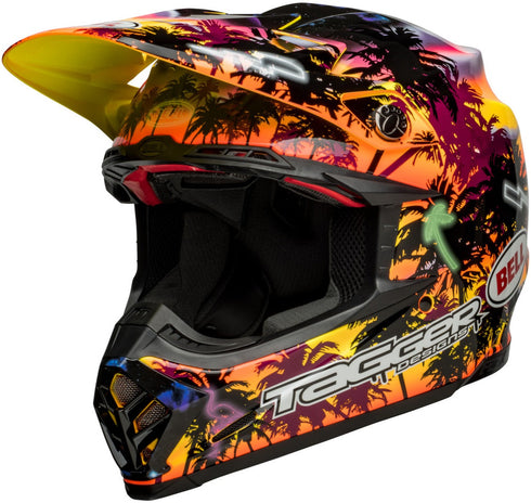 Bell 2023 Moto-9S Flex Tagger Tropical Fever Helmet - Yellow/Orange Gloss (ECE 22.06)