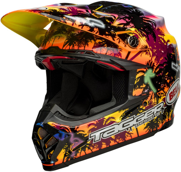 Bell 2023 Moto-9S Flex Tagger Tropical Fever Helmet - Yellow/Orange Gloss (ECE 22.06)