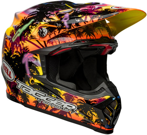 Bell 2023 Moto-9S Flex Tagger Tropical Fever Helmet - Yellow/Orange Gloss (ECE 22.06)