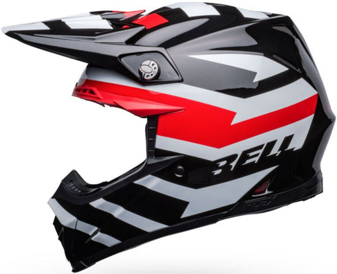 Bell Moto-9S Flex Banshee Helmet - Black/Red Gloss (ECE 20.06)