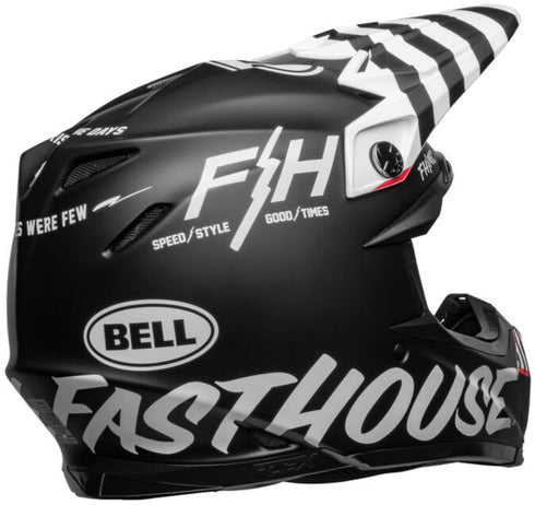 Bell Moto-9S Flex Fasthouse Flex Crew Helmet - Black/White Matt (ECE 22.06)