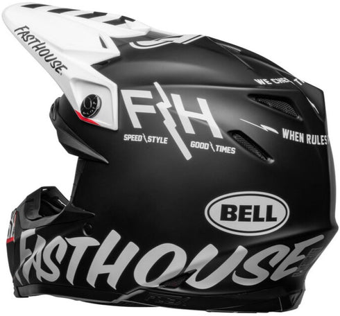 Bell Moto-9S Flex Fasthouse Flex Crew Helmet - Black/White Matt (ECE 22.06)