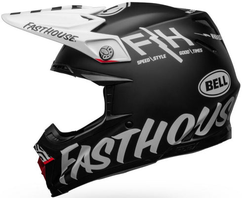 Bell Moto-9S Flex Fasthouse Flex Crew Helmet - Black/White Matt (ECE 22.06)