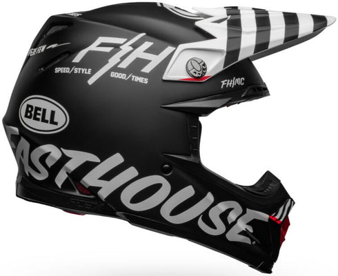 Bell Moto-9S Flex Fasthouse Flex Crew Helmet - Black/White Matt (ECE 22.06)