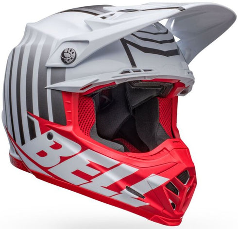 Bell Moto-9S Flex Sprint Helmet - White/Red Matt/Gloss (ECE 20.06)