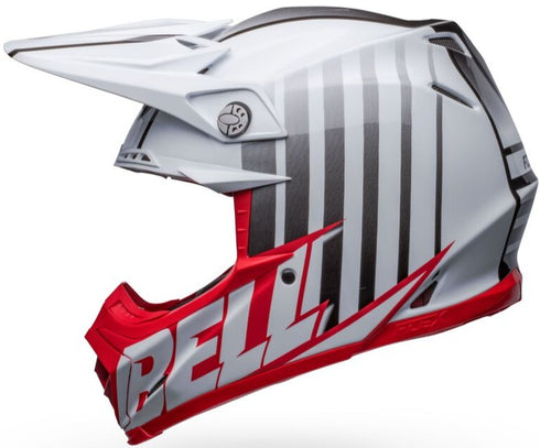 Bell Moto-9S Flex Sprint Helmet - White/Red Matt/Gloss (ECE 20.06)