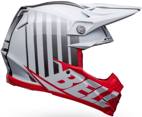 Bell Moto-9S Flex Sprint Helmet - White/Red Matt/Gloss (ECE 20.06)