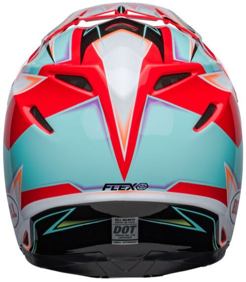 Bell 2023 MOTO-9S Flex Tagger Edge Helmet - White Gloss/Aqua (ECE 22.06)