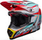 Bell 2023 MOTO-9S Flex Tagger Edge Helmet - White Gloss/Aqua (ECE 22.06)