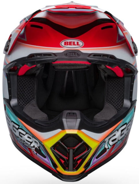 Bell 2023 MOTO-9S Flex Tagger Edge Helmet - White Gloss/Aqua (ECE 22.06)