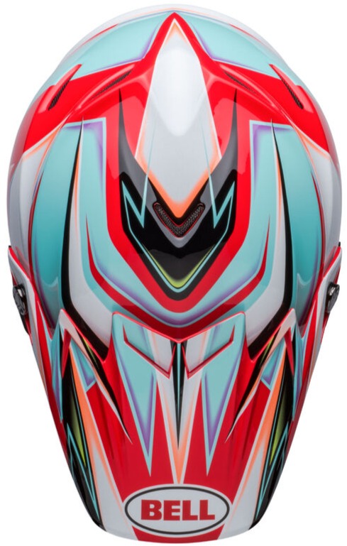 Bell 2023 MOTO-9S Flex Tagger Edge Helmet - White Gloss/Aqua (ECE 22.06)
