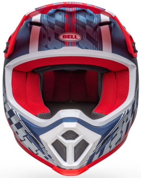 Bell MX-9 MIPS Offset Helmet - Metallic Blue/White Matt