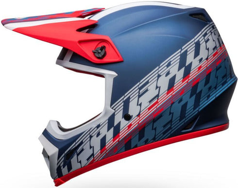 Bell MX-9 MIPS Offset Helmet - Metallic Blue/White Matt