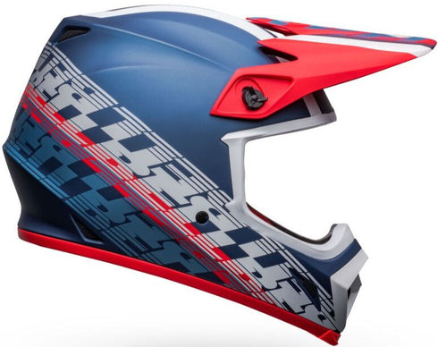 Bell MX-9 MIPS Offset Helmet - Metallic Blue/White Matt