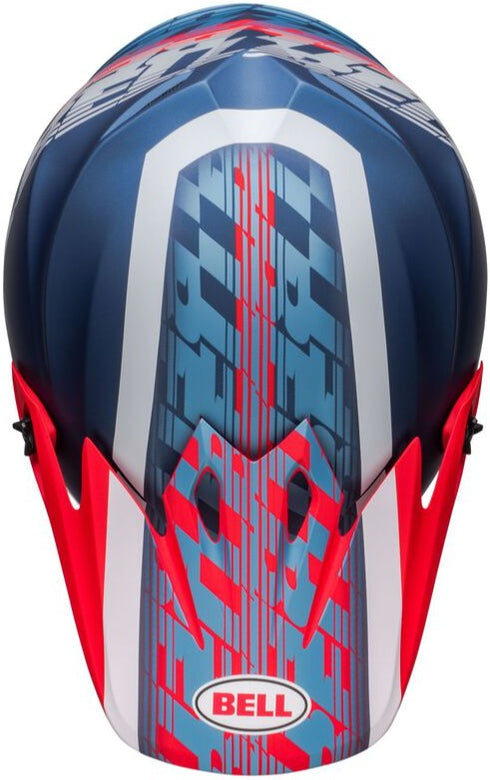 Bell MX-9 MIPS Offset Helmet - Metallic Blue/White Matt