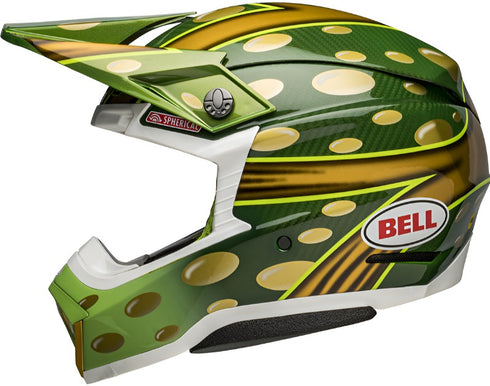 Bell MX 2022 Moto-10 Spherical Mcgrath Replica Helmet - Gold/Green
