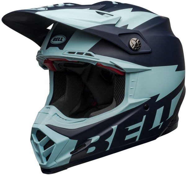 Bell Moto-9 Flex Breakaway Helmet - Navy/Light Blue Matt