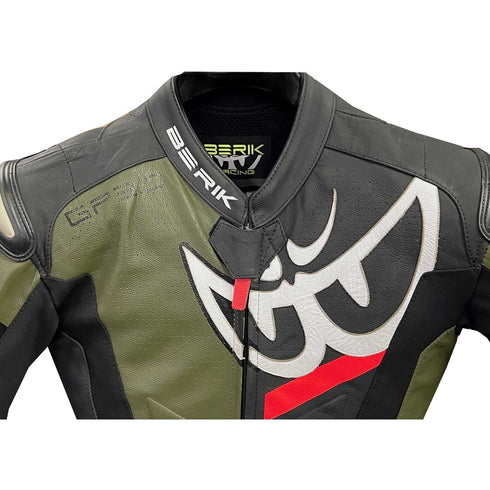 Berik 2.0 GP3 Leather Body Suit - Black/Green/Grey