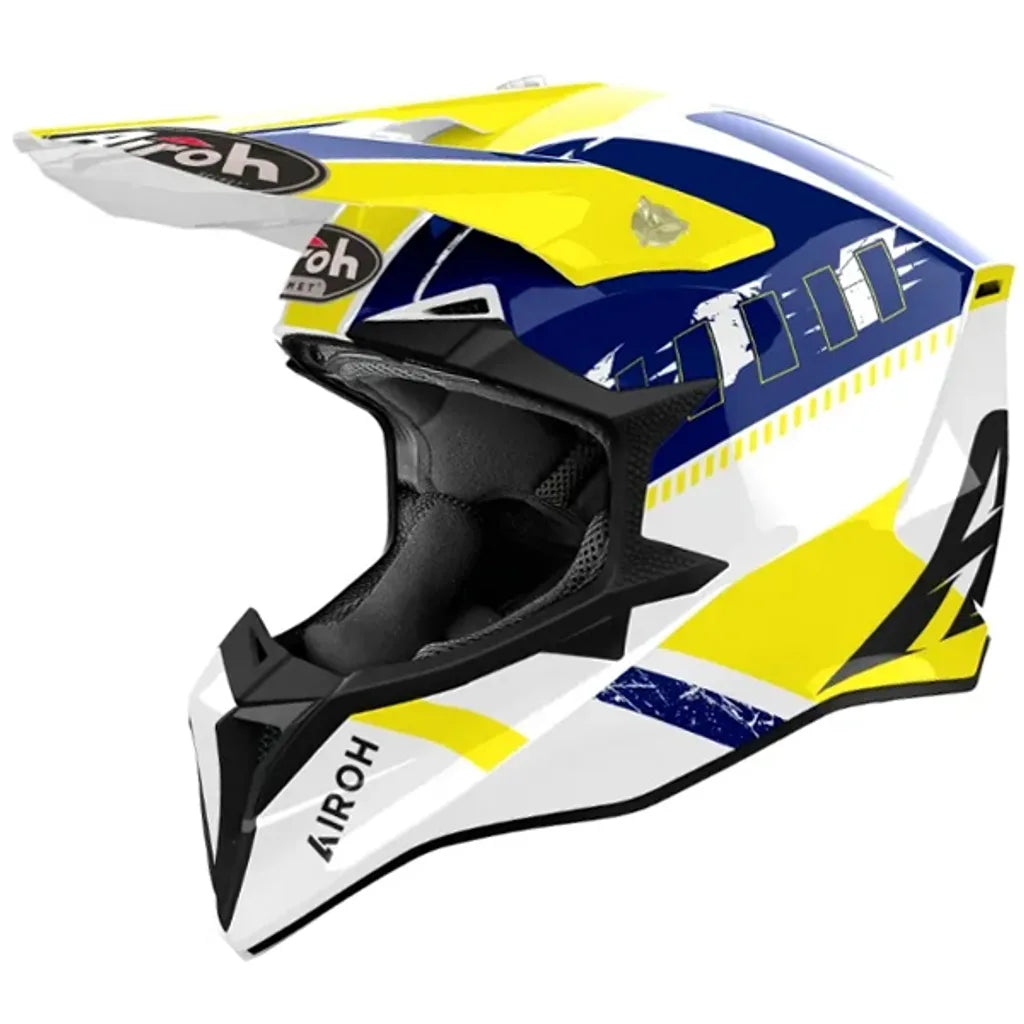 AIROH WRAAAP Diamond Gloss Motorradhelm – Größe XL, ECE 22.06, Mit HRT-Triple-Shell
