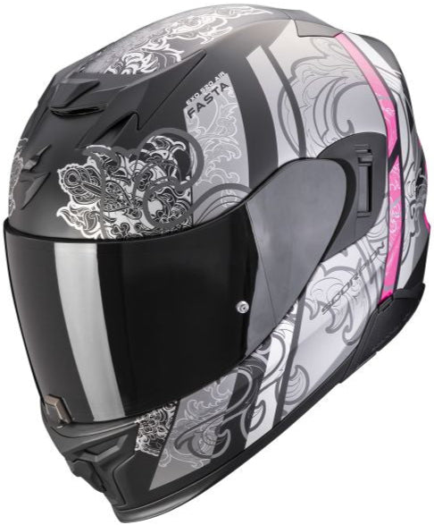 Scorpion Exo 520 Evo Air Fasta Helmet - Matte Black/Silver/Pink
