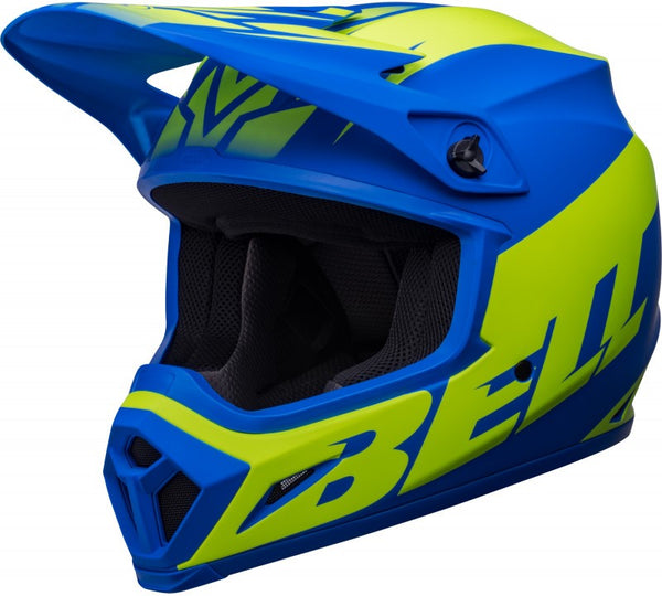 Bell MX-9 MIPS Disrupt Helmet - Blue/Hi-Viz Matt