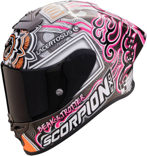 Scorpion EXO-R1 Evo Air FIM Aron Canet Replica Racing Helmet - Black/Pink
